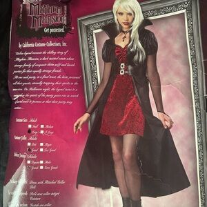 Vampire costume dress with attached cape